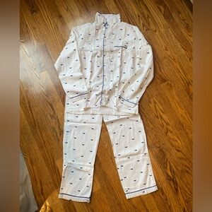 Petite Plume pajamas set pj size 14 girls cream navy